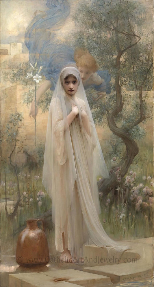 The Annunciation by Arthur Hacker– 3 sizes – Vintage Catholic Art Print – Archival Quality