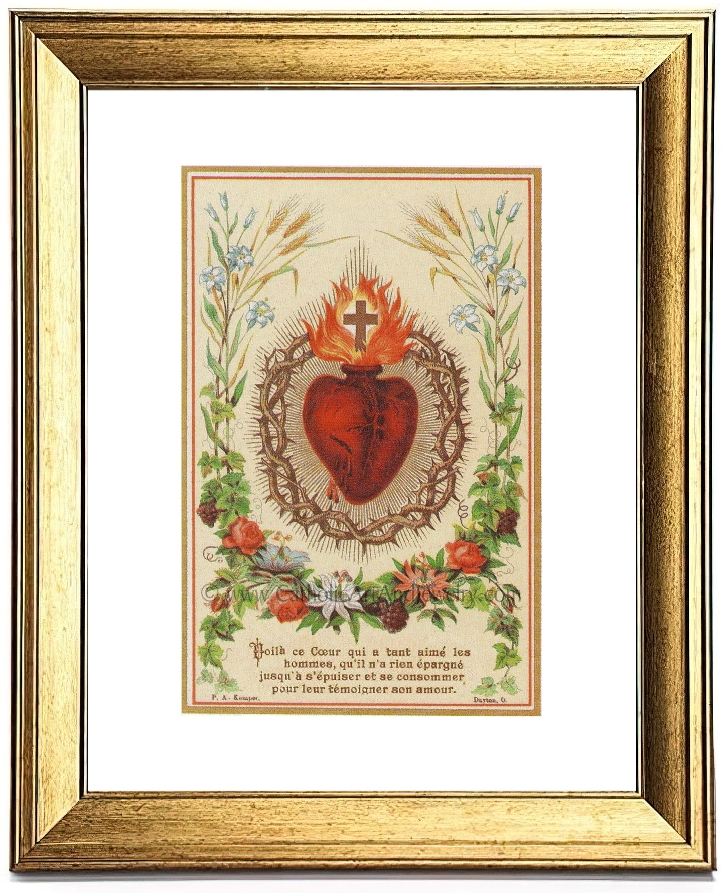 Sacred Heart of Jesus – based on a Vintage Holy Card – Catholic Art Print – Archival Quality