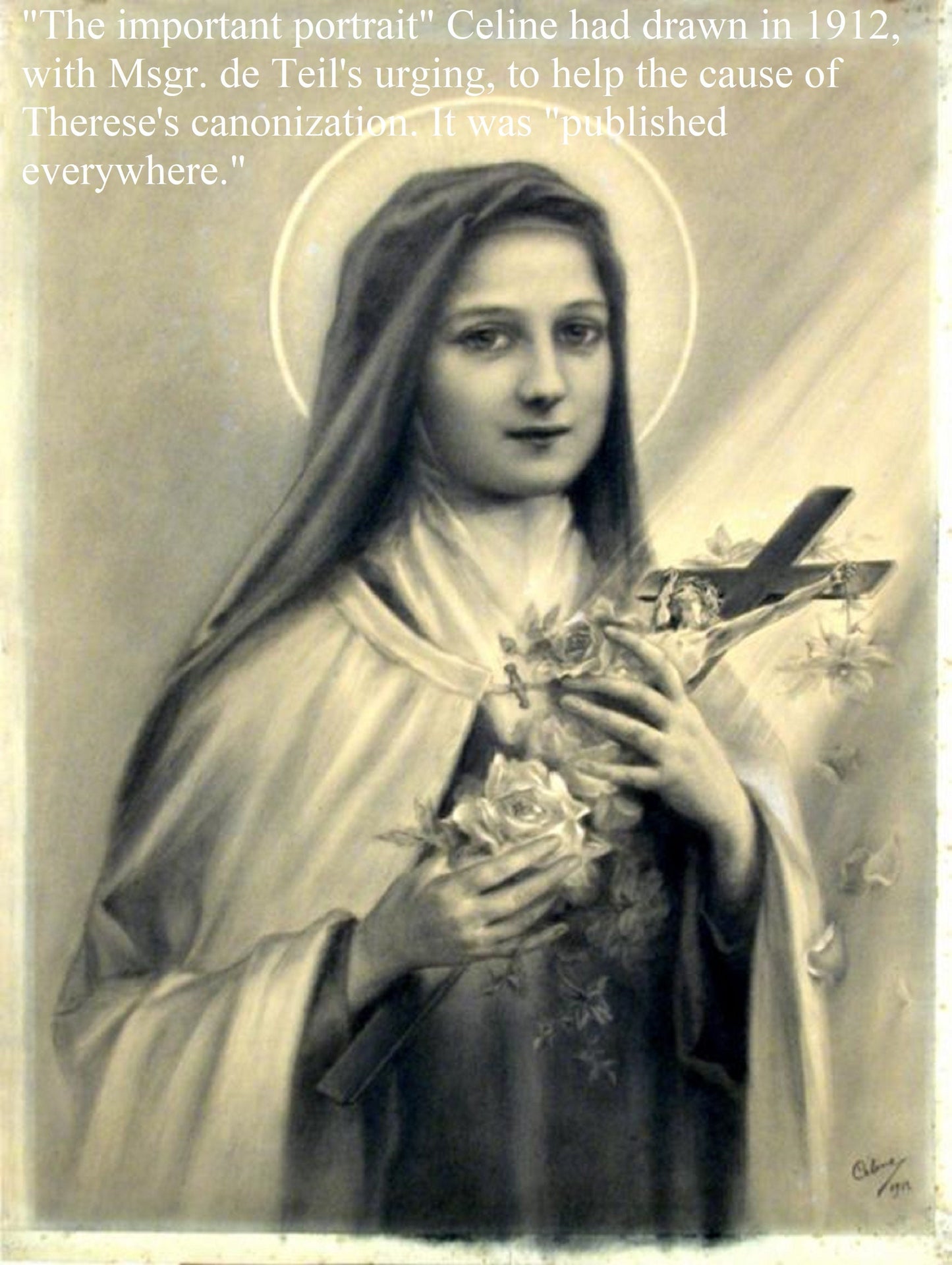 St Therese of Lisieux by Her Sister, Celine Martin – Catholic Art Print