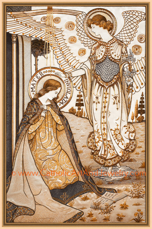 The Annunciation – Mater Inviolata – Embroideries – Vintage Catholic Art Print – Archival Quality