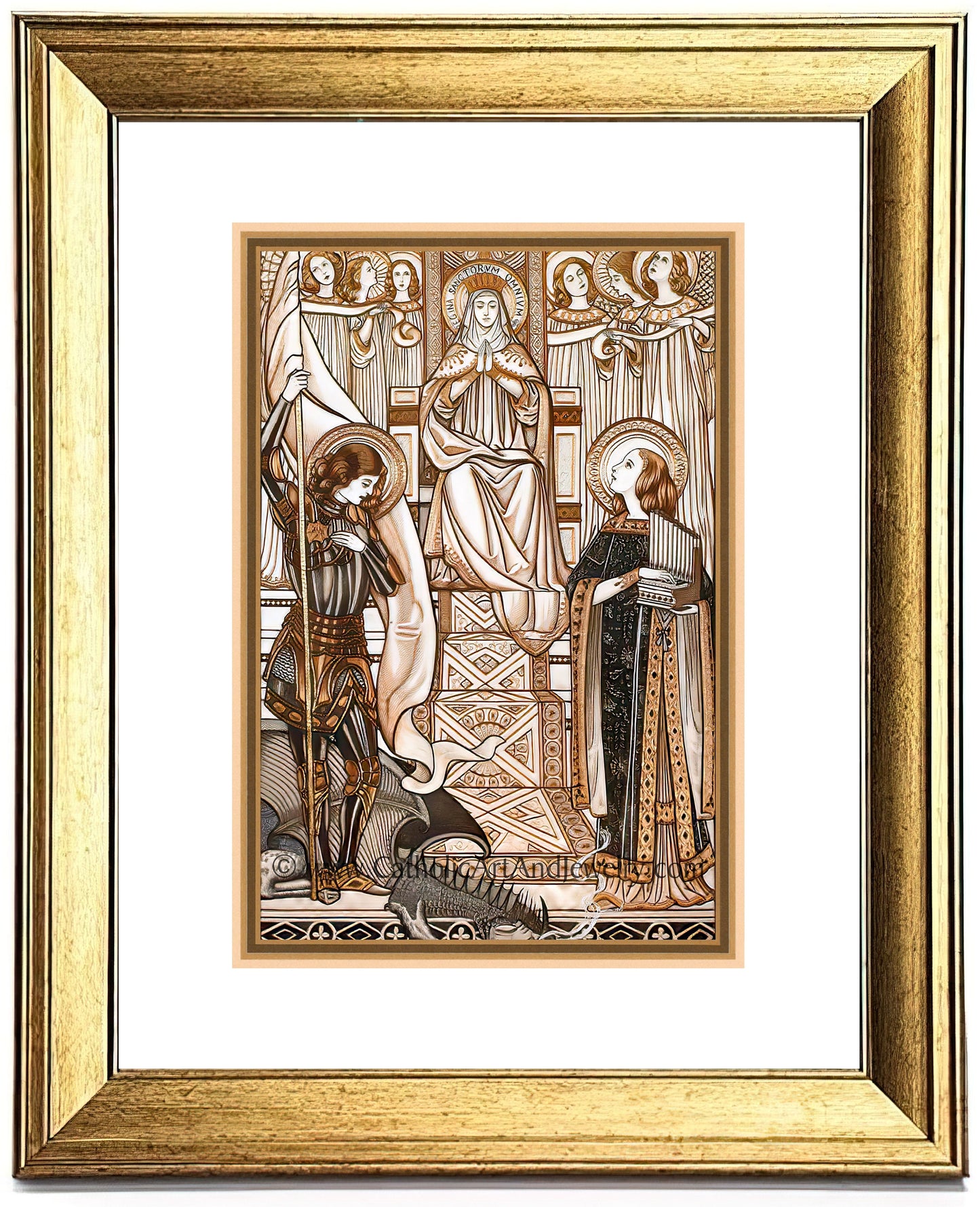 Queen of all Saints – 3 Sizes – Regina Sanctorum Omnium – Loreto Embroideries – Vintage Catholic Art Print – Archival Quality
