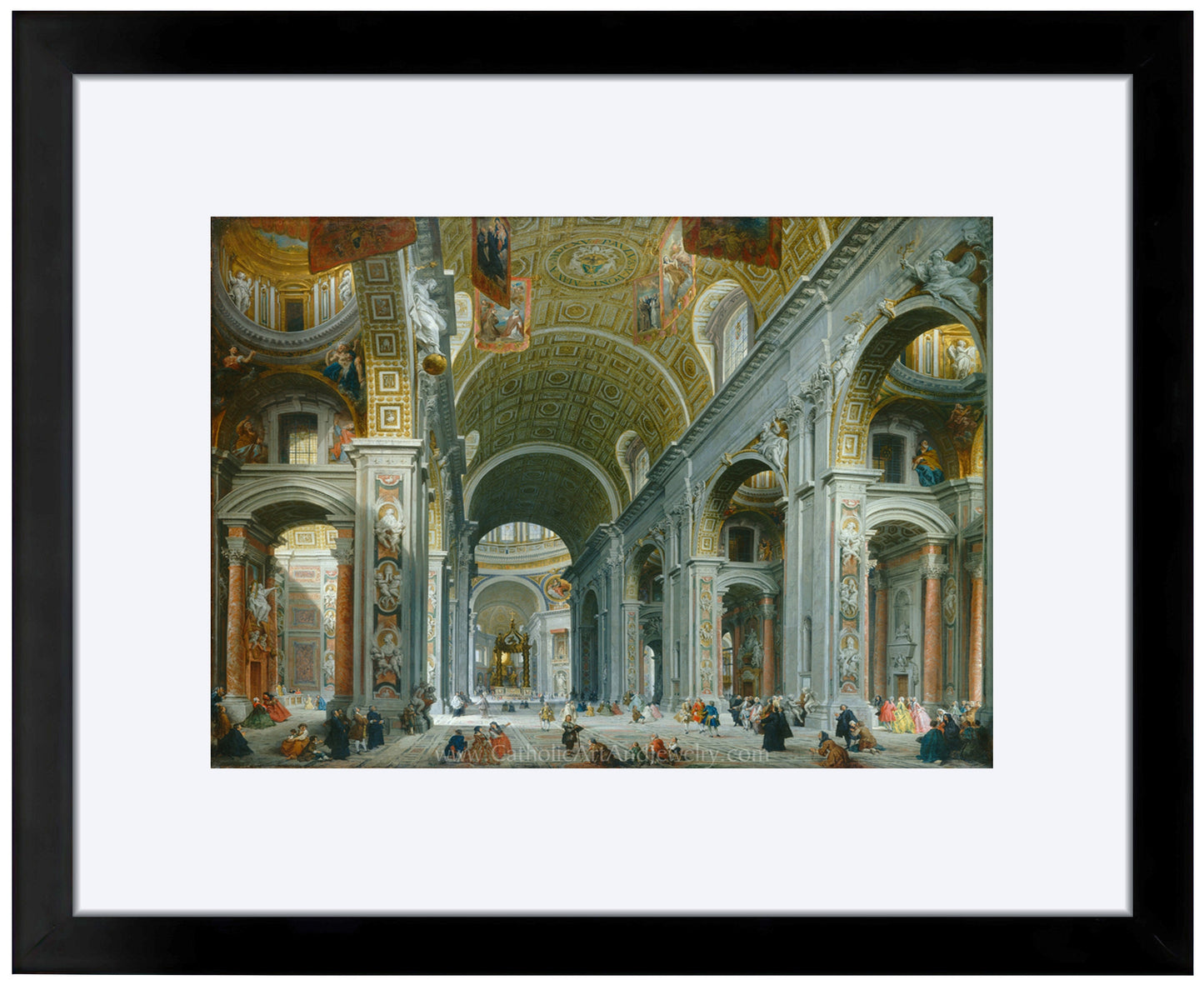 Interior of Saint Peter’s Basilica in Rome – 3 sizes – Giovanni Paolo Panini– Catholic Art Print