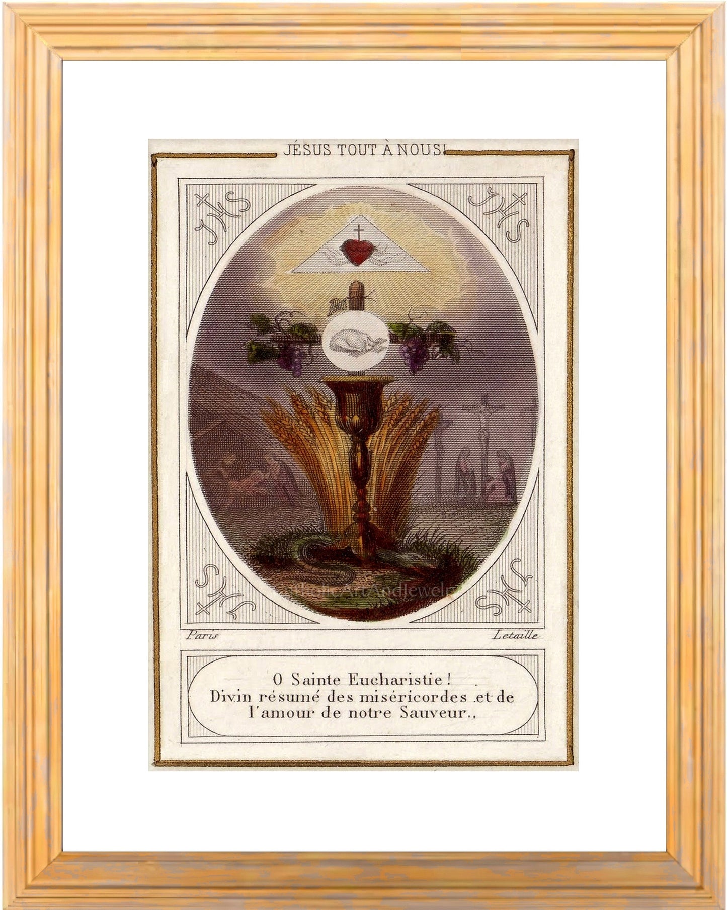 O Holy Eucharist! –8.5x11" – Based on Vintage Holy Card – Unique First Communion Gift – PERSONALIZED – Archival Quality