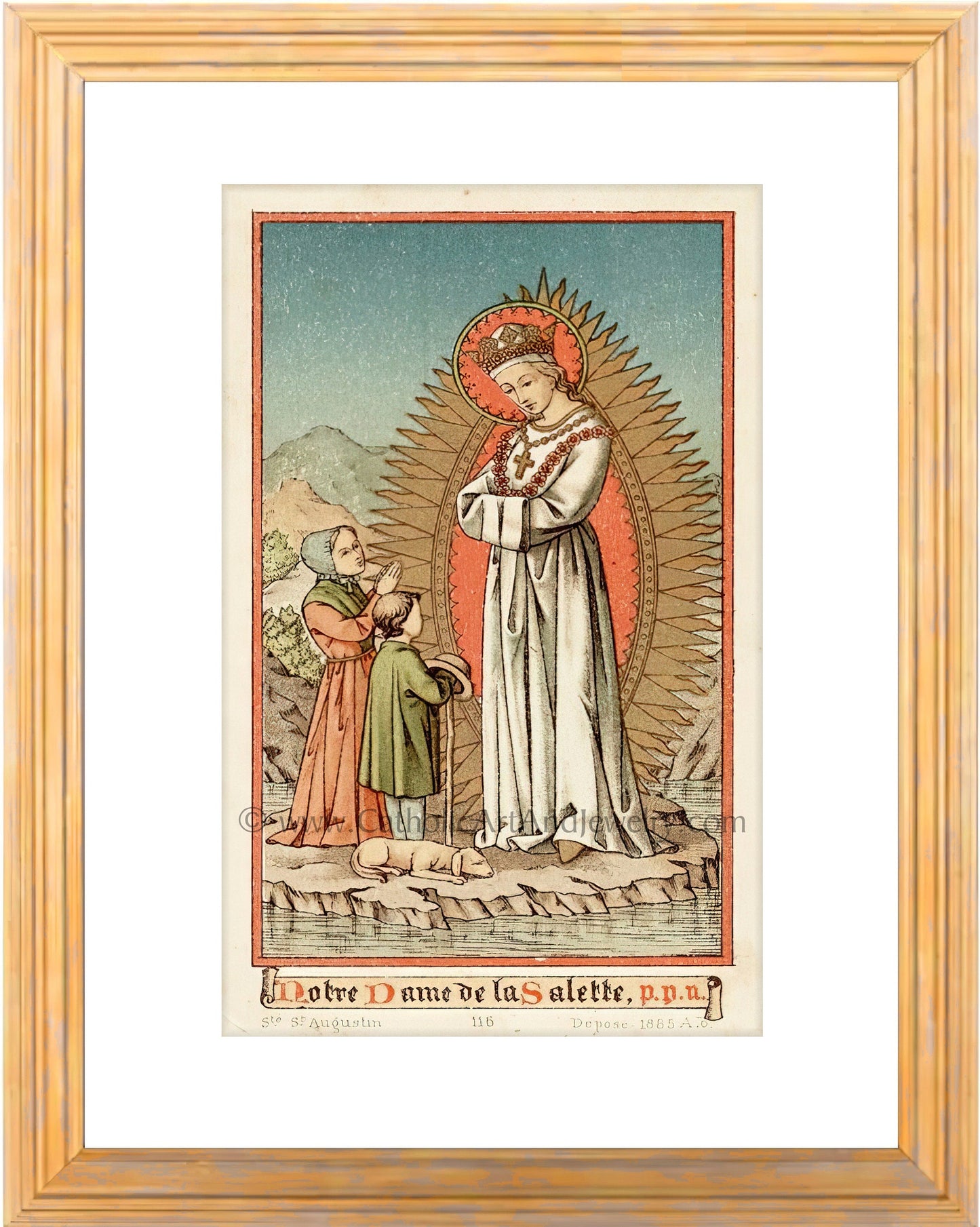 Our Lady of La Salette – based on a Vintage Belgian Holy Card – Catholic Art Print