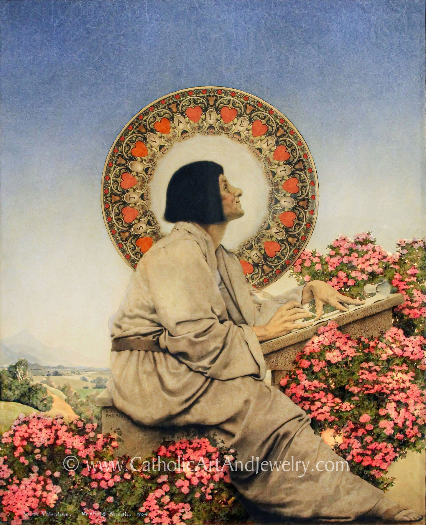 St. Valentine by Maxfield Parrish – Catholic Art Print