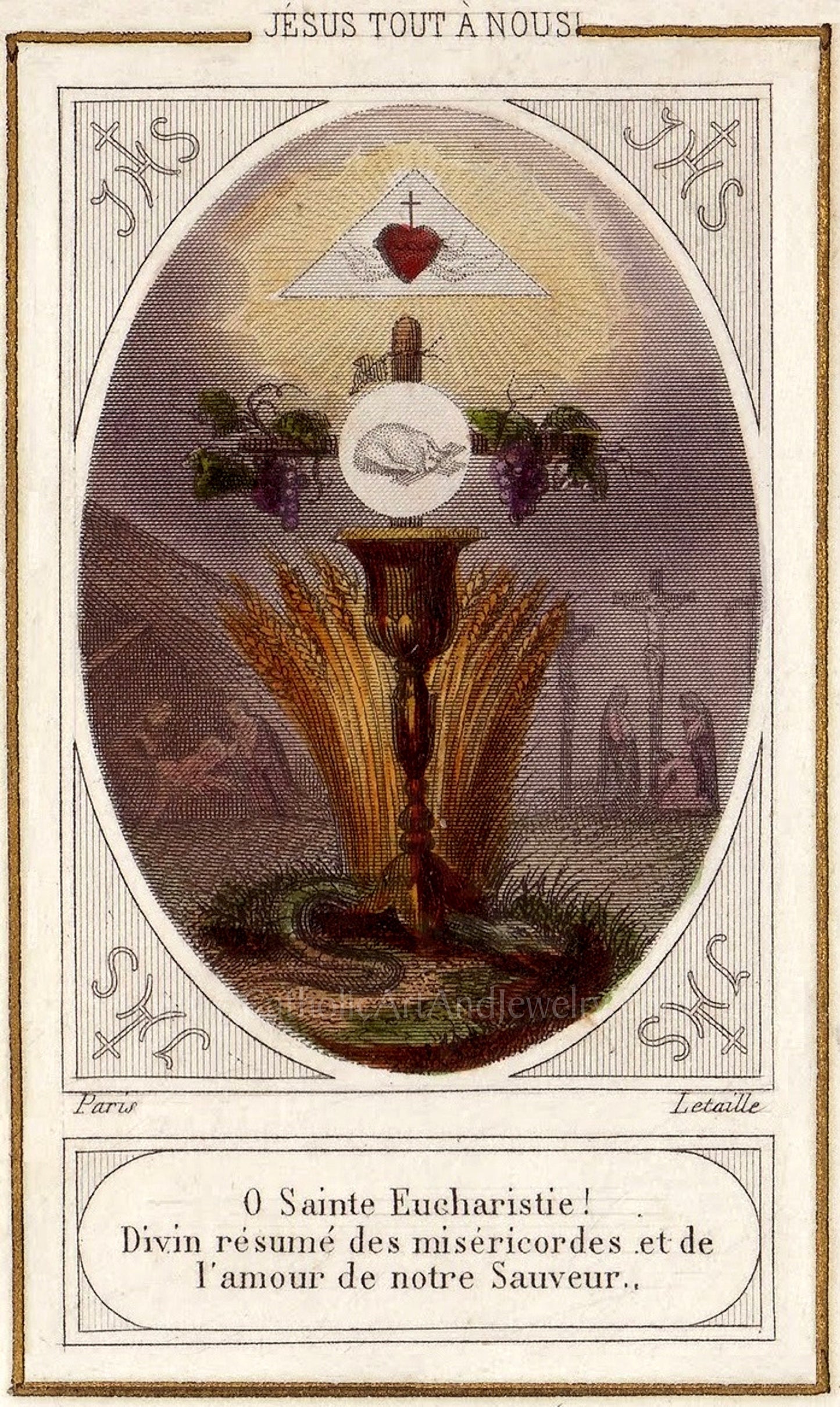O Holy Eucharist! –8.5x11" – Based on Vintage Holy Card – Unique First Communion Gift – PERSONALIZED – Archival Quality