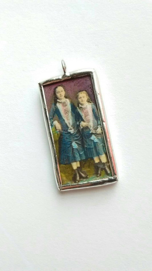 Saint Therese and Celine Medal - Hand Soldered Charm Pendant - Catholic Jewelry