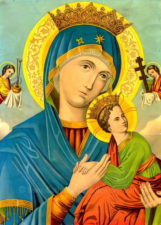 Our Lady of Perpetual Help – 3 sizes – based 19th Century Icon–Catholic Art Print–Catholic Gift