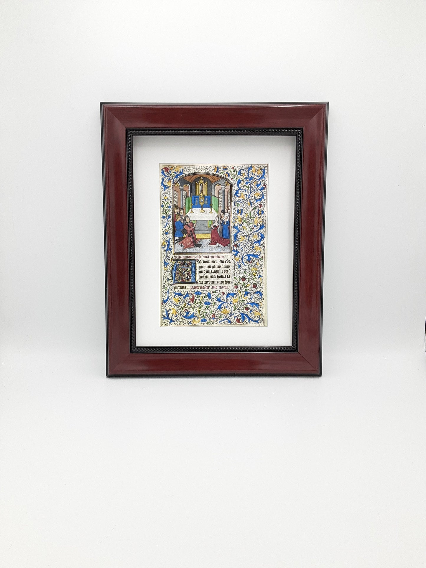 Illuminated Manuscript -- The Adoration of the Eucharist. – Medieval Catholic Art Print – Willem Vrelant- Archival Quality