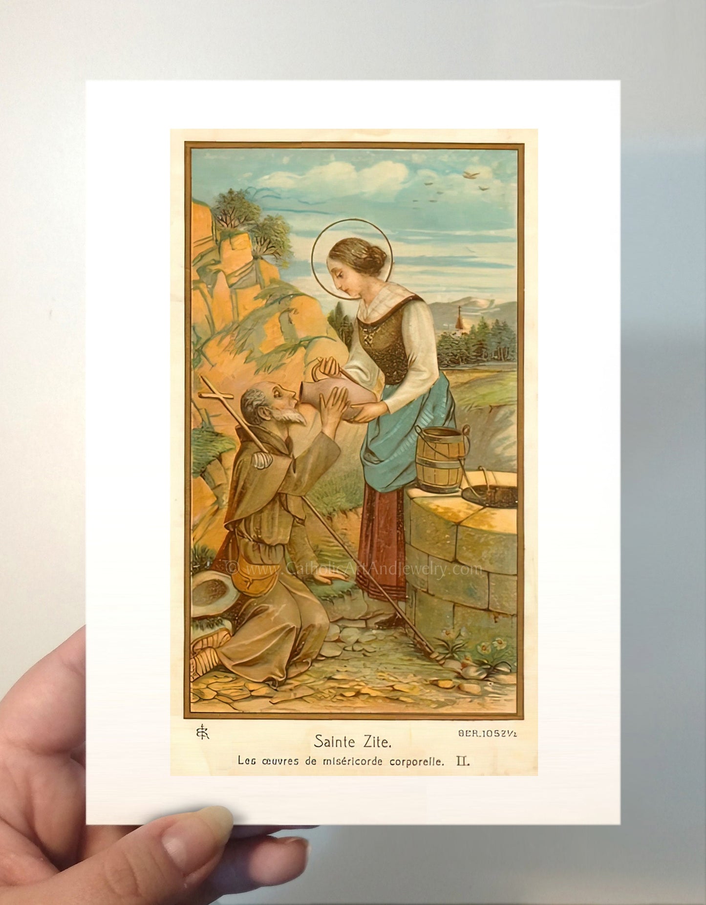 St Zita – Based on a Vintage French Holy Card – 3 sizes – Catholic Gift – Confirmation Gift