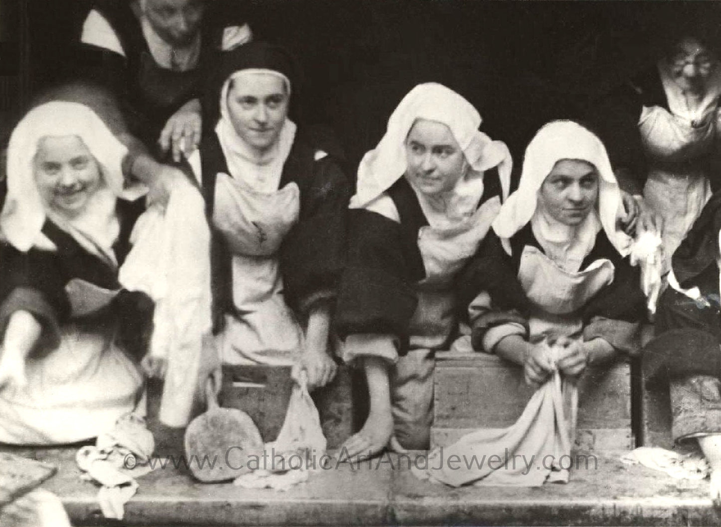 St. Therese and the Carmelite Nuns on Wash Day – Catholic photo print – Saint Theresa– Catholic Gift – Happy Family