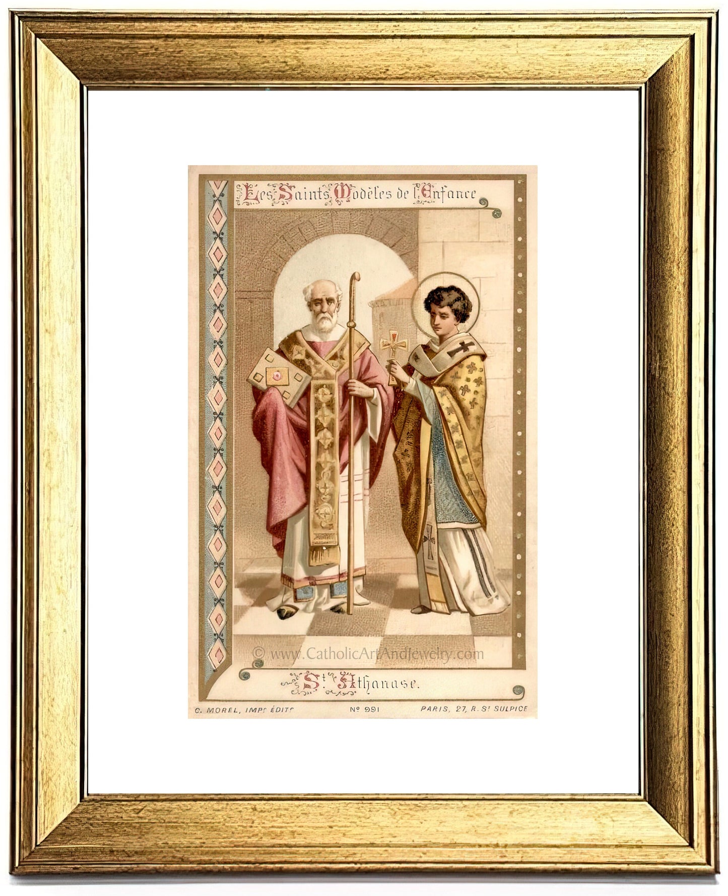 St. Athanasius – 3 sizes – Based on an Antique Holy Card – Catholic Art Print – Archival Quality