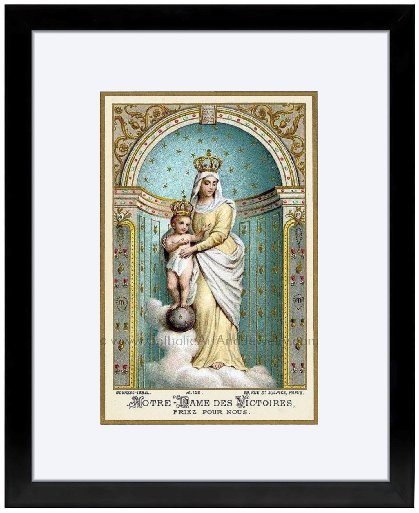 Our Lady of Victory – based on a Vintage French Holy Card – Catholic Art Print – Unique Catholic Gift