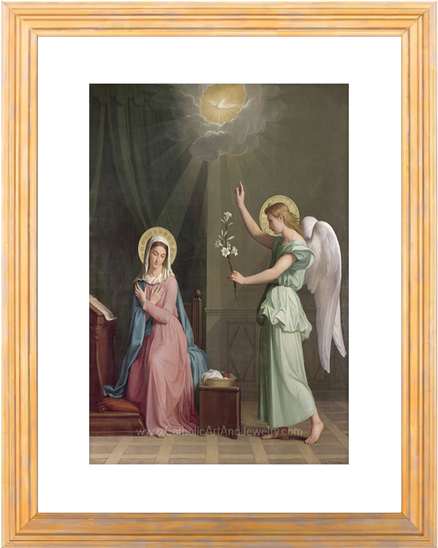 The Annunciation – 3 Sizes – Victorian Art – Auguste Pichon – Catholic Art Print – Archival Quality – St Mary – Angel Gabriel