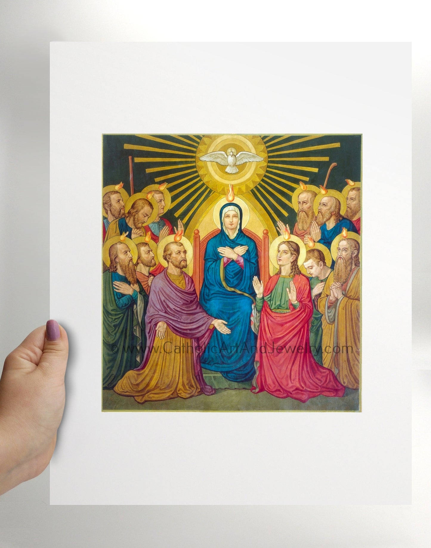 The Descent of the Holy Spirit – Pentecost – Benedictine Monastery – Catholic Art Print – Archival Quality