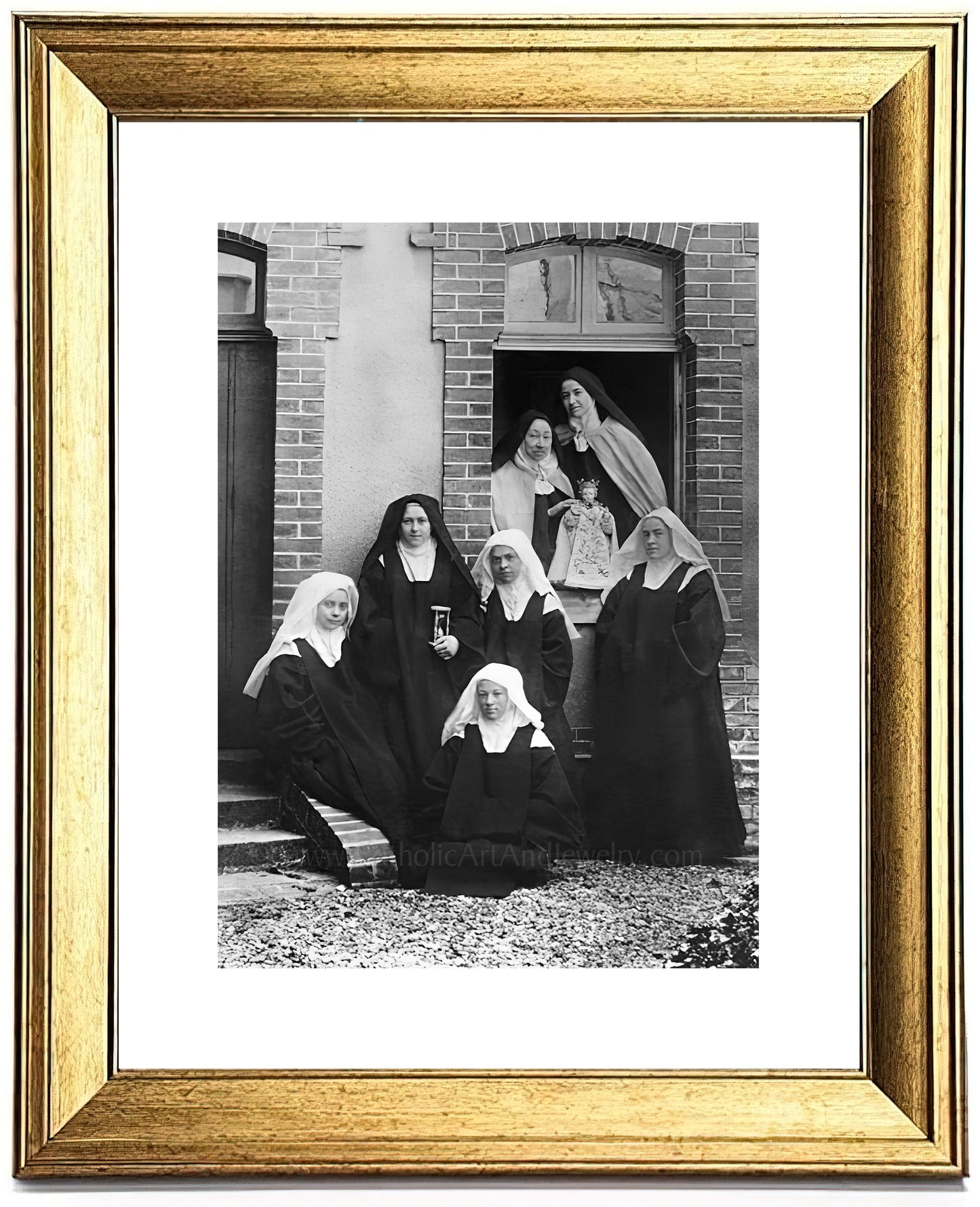 Saint Thérèse with Nuns at Carmel – Exclusive Restoration! – Saint Photo – Catholic Gift