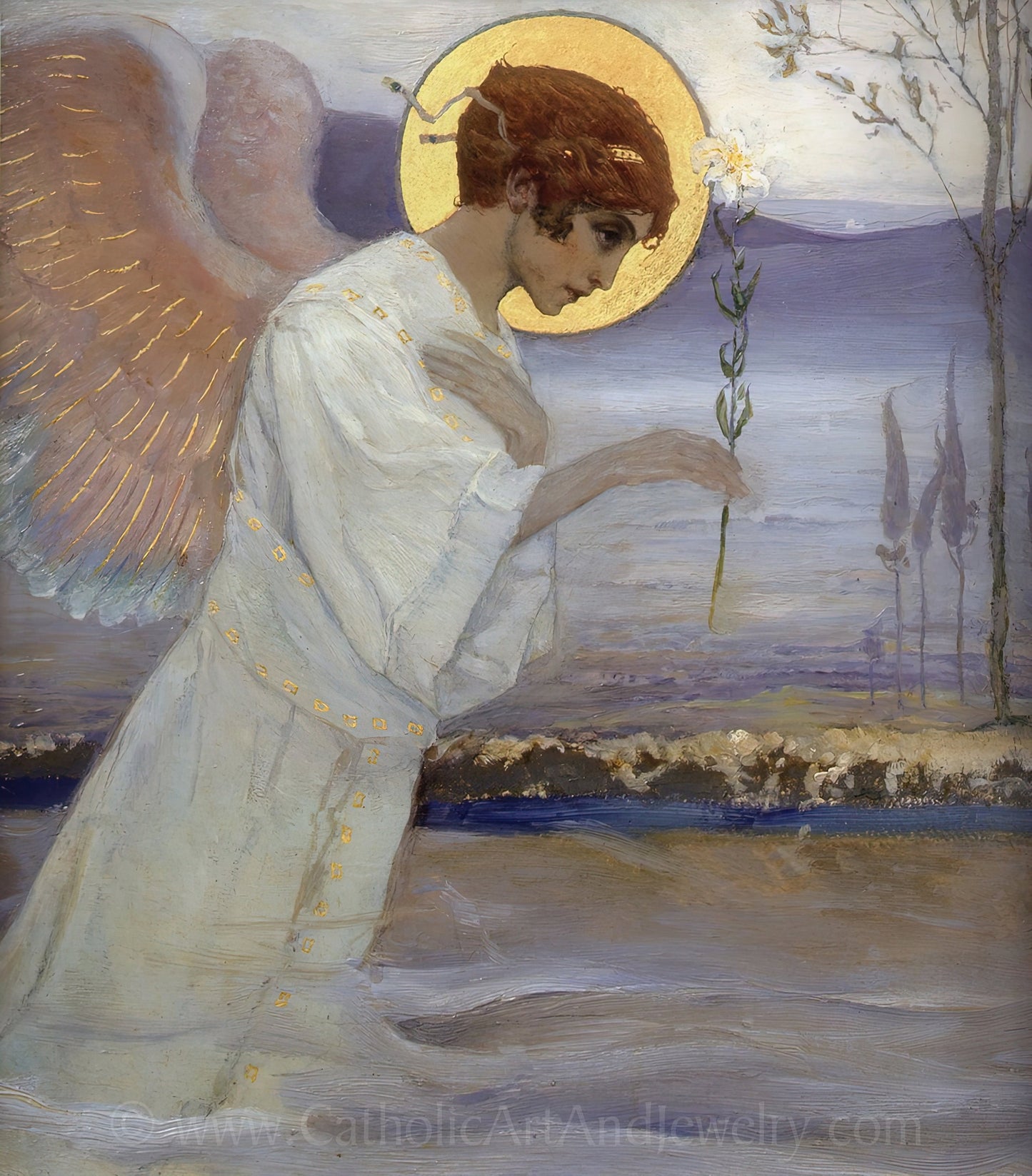 The Annunciation: The Angel Gabriel by Mikhail Nesterov – 3 sizes – Vintage Catholic Art Print – Archival Quality