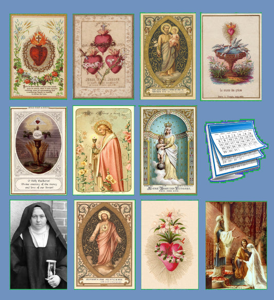 Vintage Holy Cards of the Month Series -- 4 New Cards Each Month -- Only $3.65! Free Postage!