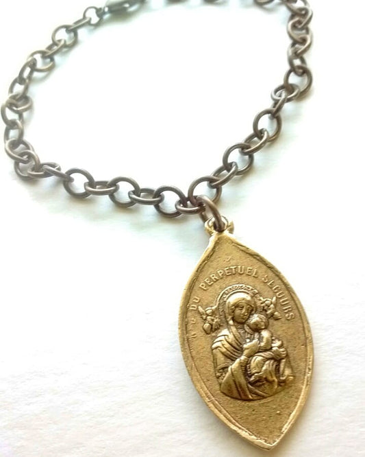 Bronze Mother of Perpetual Help Bracelet