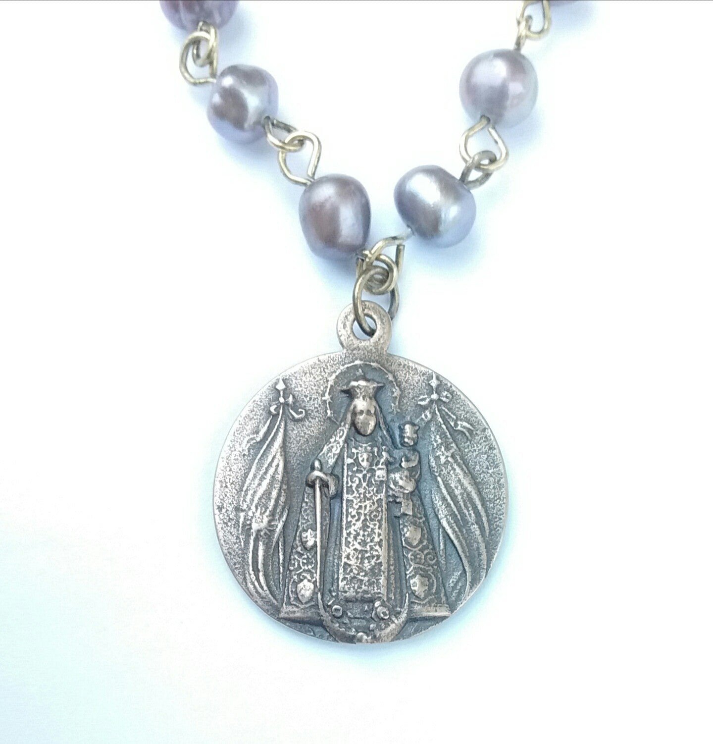Silver Grey Rosary Bracelet