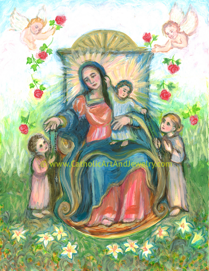 Our Lady of the Rosary Art Print – Catholic Art and Jewelry