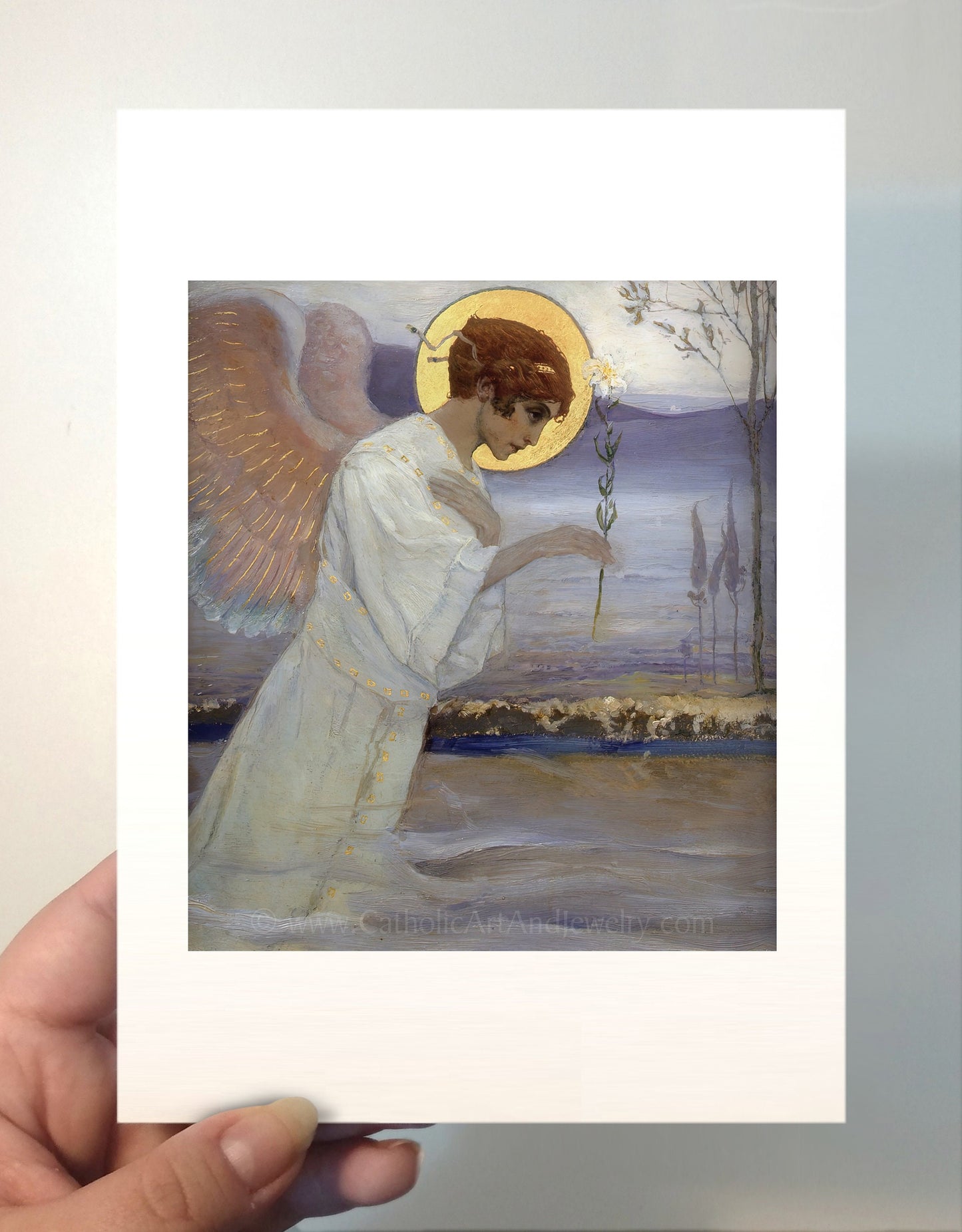 The Annunciation: The Angel Gabriel by Mikhail Nesterov – 3 sizes – Vintage Catholic Art Print – Archival Quality