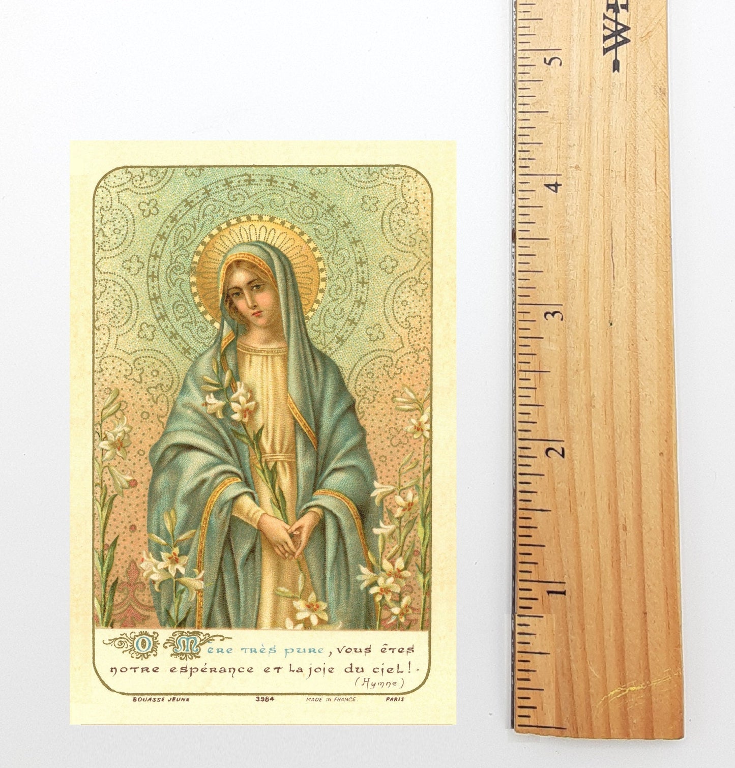 Our Lady of the Lilies – pack of 10/100/1000 – Restored Vintage Holy Card