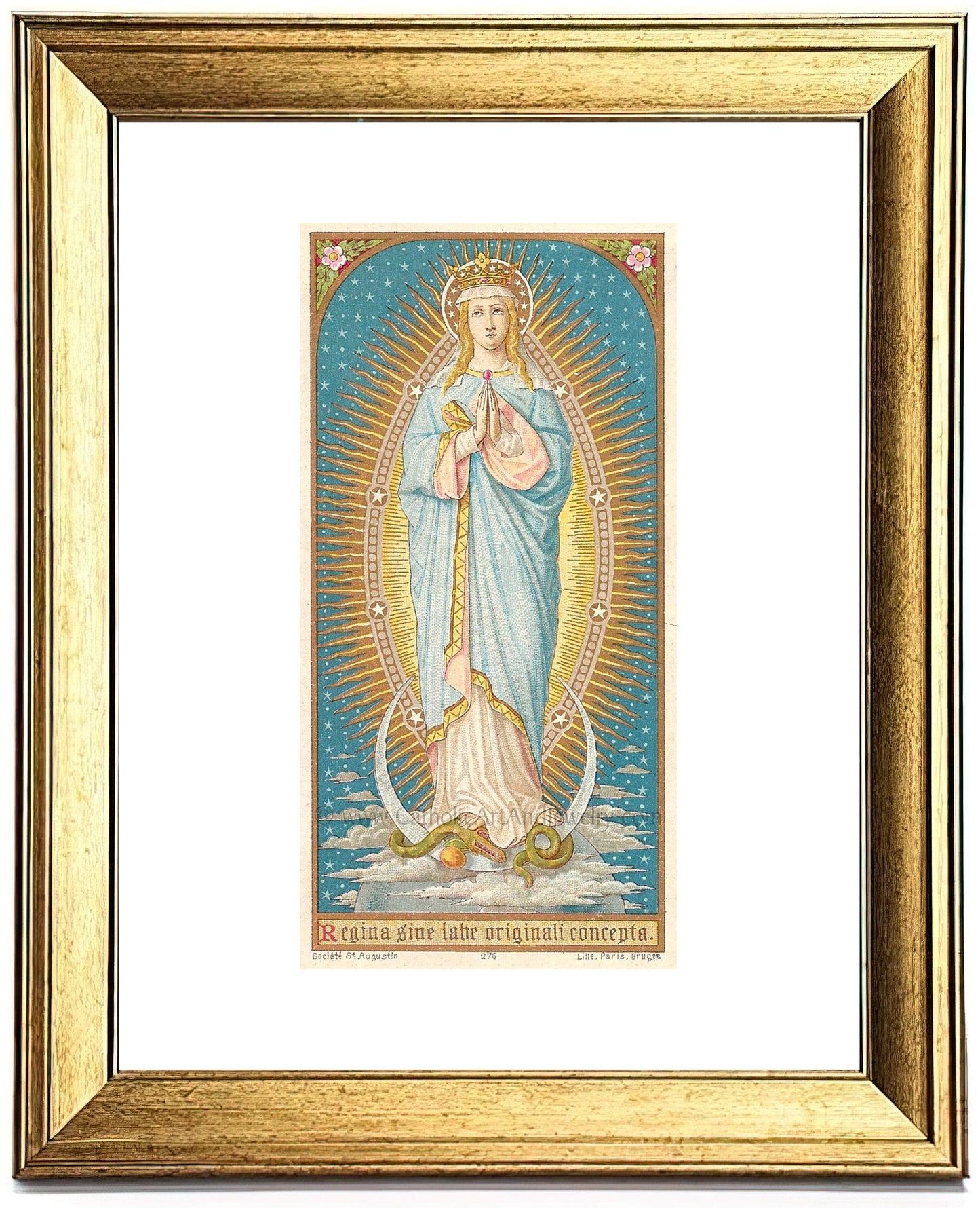 The Immaculate Conception – based on a Vintage Holy Card – Catholic Art Print – Archival Quality