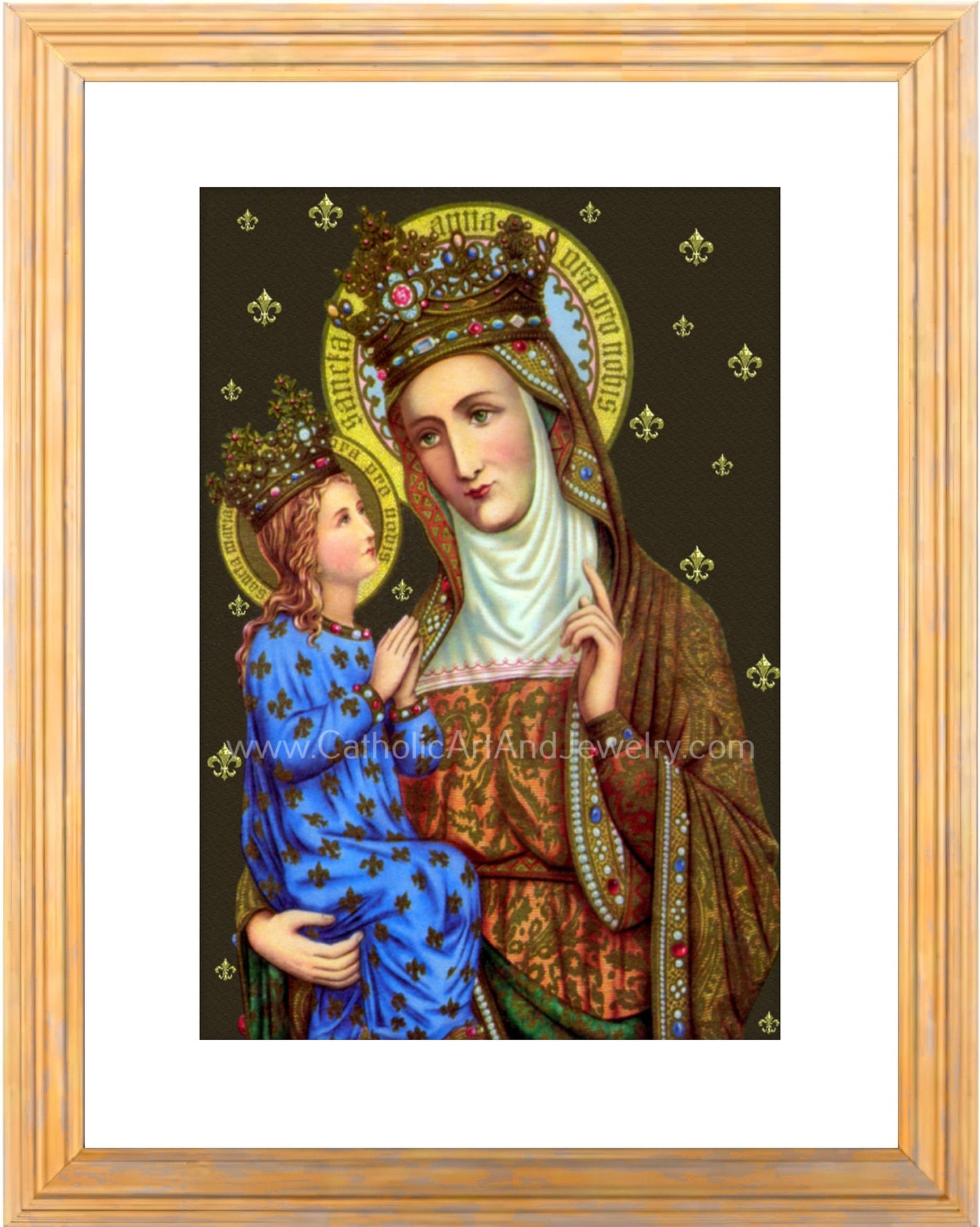 Saint Anne DeBupre – Saint Anne with Mary – Patron of Housewives, Mothers and Grandmothers – Archival Print – Catholic Art