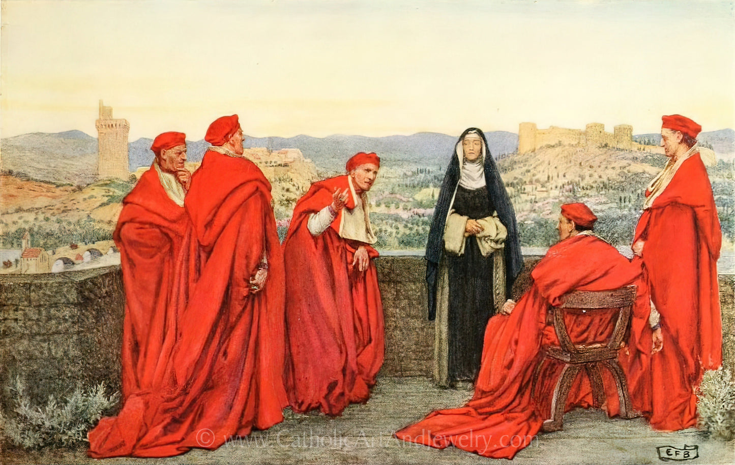 St. Catherine of Siena by Eleanor Fortesque Brickdale – 3 sizes – Catholic Gift – Confirmation Gift