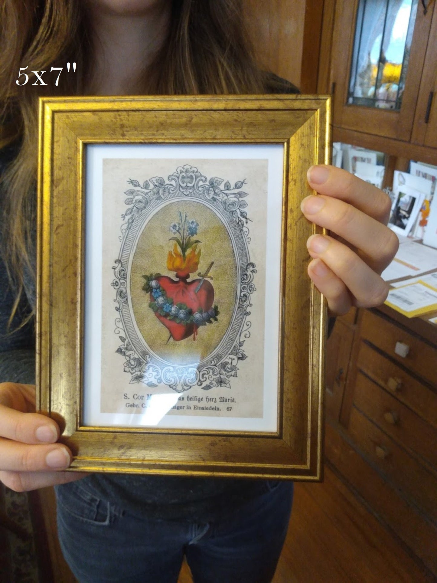 Immaculate Heart – Old Fashioned – Einsiedeln – 3 sizes – Based on Vintage Holy Card – Catholic Art Print – Catholic Gift