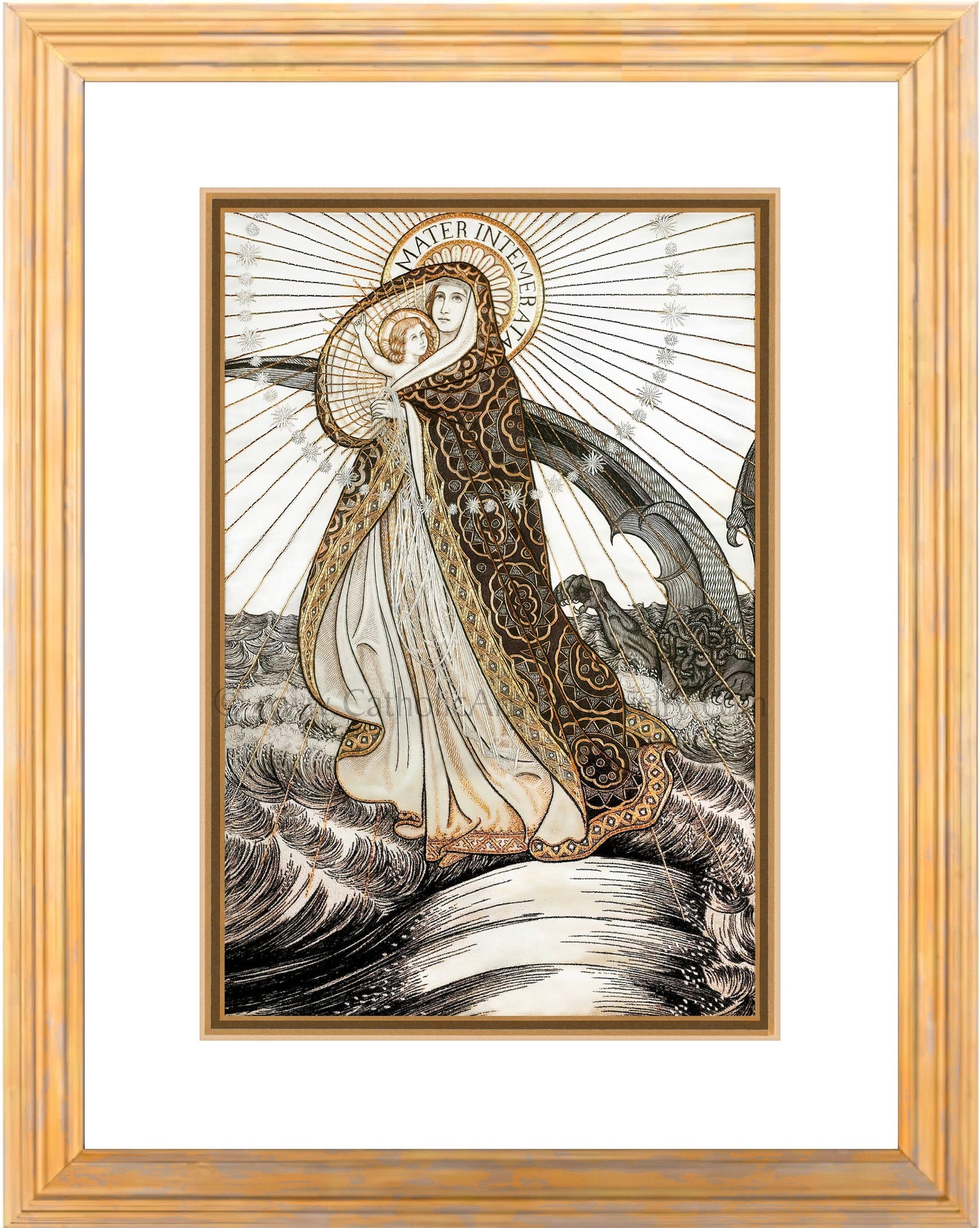 Mater Intemerata – Mother Undefiled – Embroideries – Vintage Catholic Art Print – Archival Quality