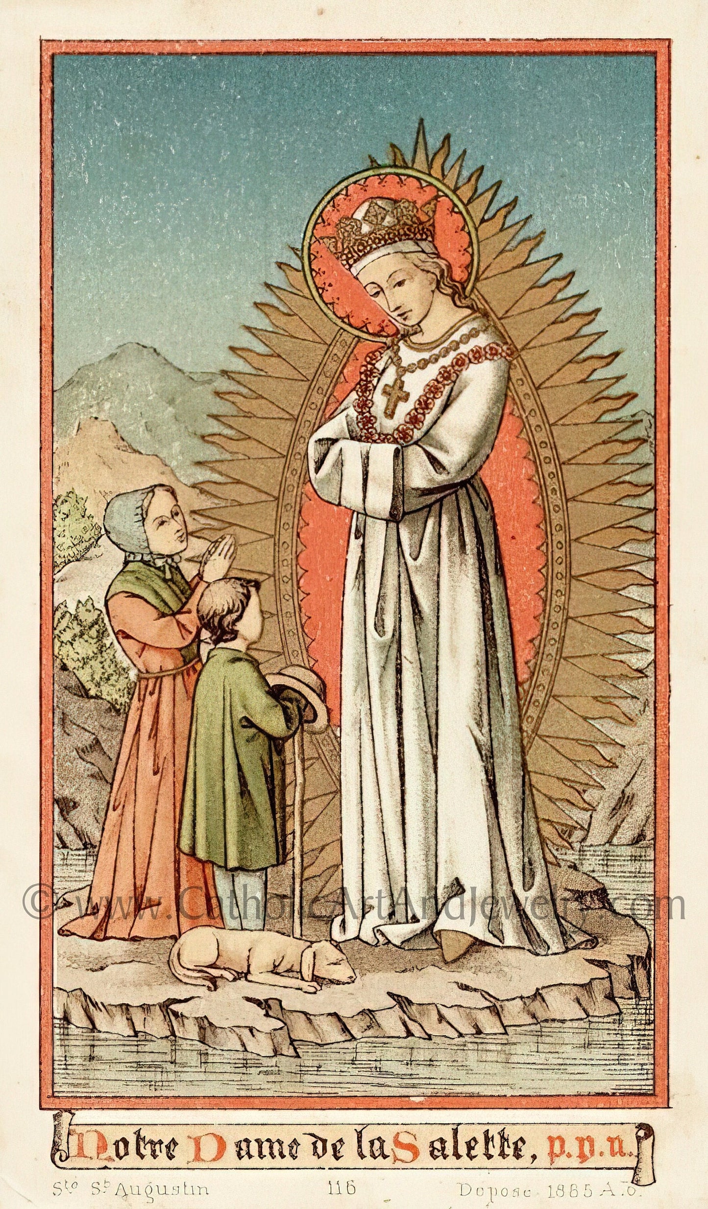 Our Lady of La Salette – based on a Vintage Belgian Holy Card – Catholic Art Print