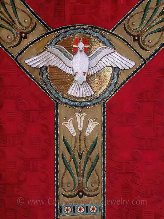 Holy Spirit Art Print on Paper of Benedictine Vestment – Catholic Art – Archival Quality