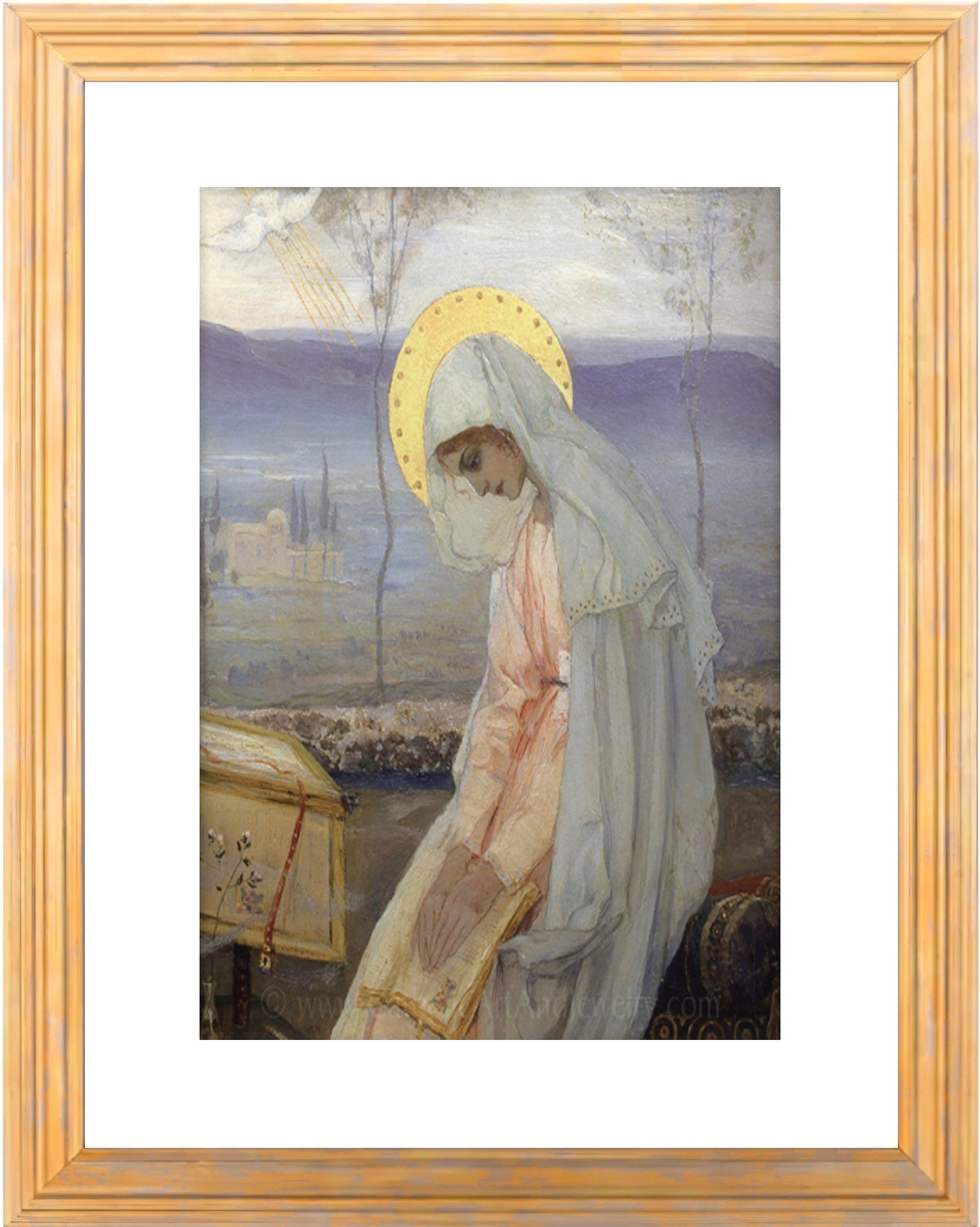 The Annunciation: The Virgin Mary by Mikhail Nesterov – 3 sizes – Vintage Catholic Art Print – Archival Quality