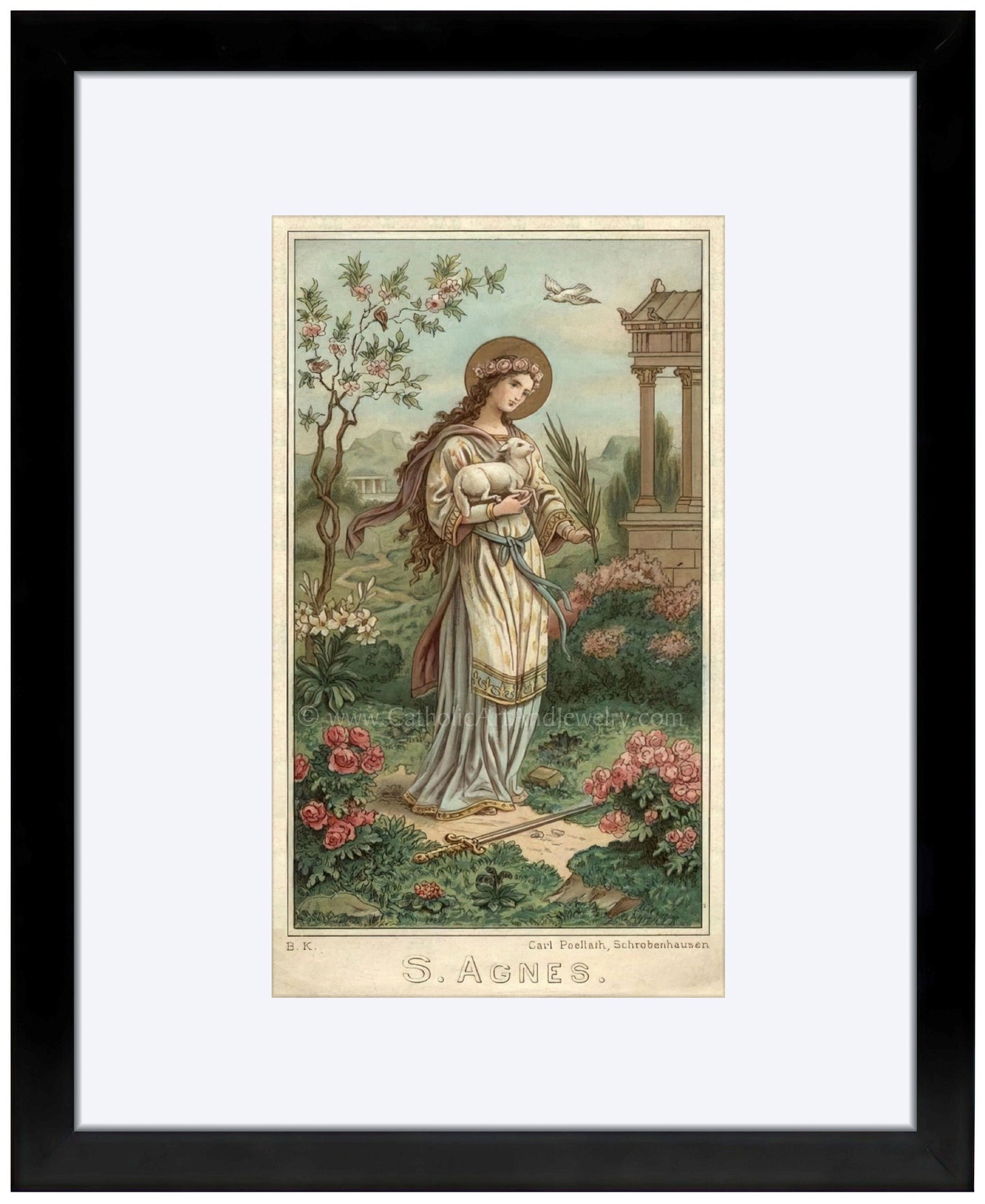 St Zita – Based on a Vintage French Holy Card – 3 sizes – Catholic Gift – Confirmation Gift