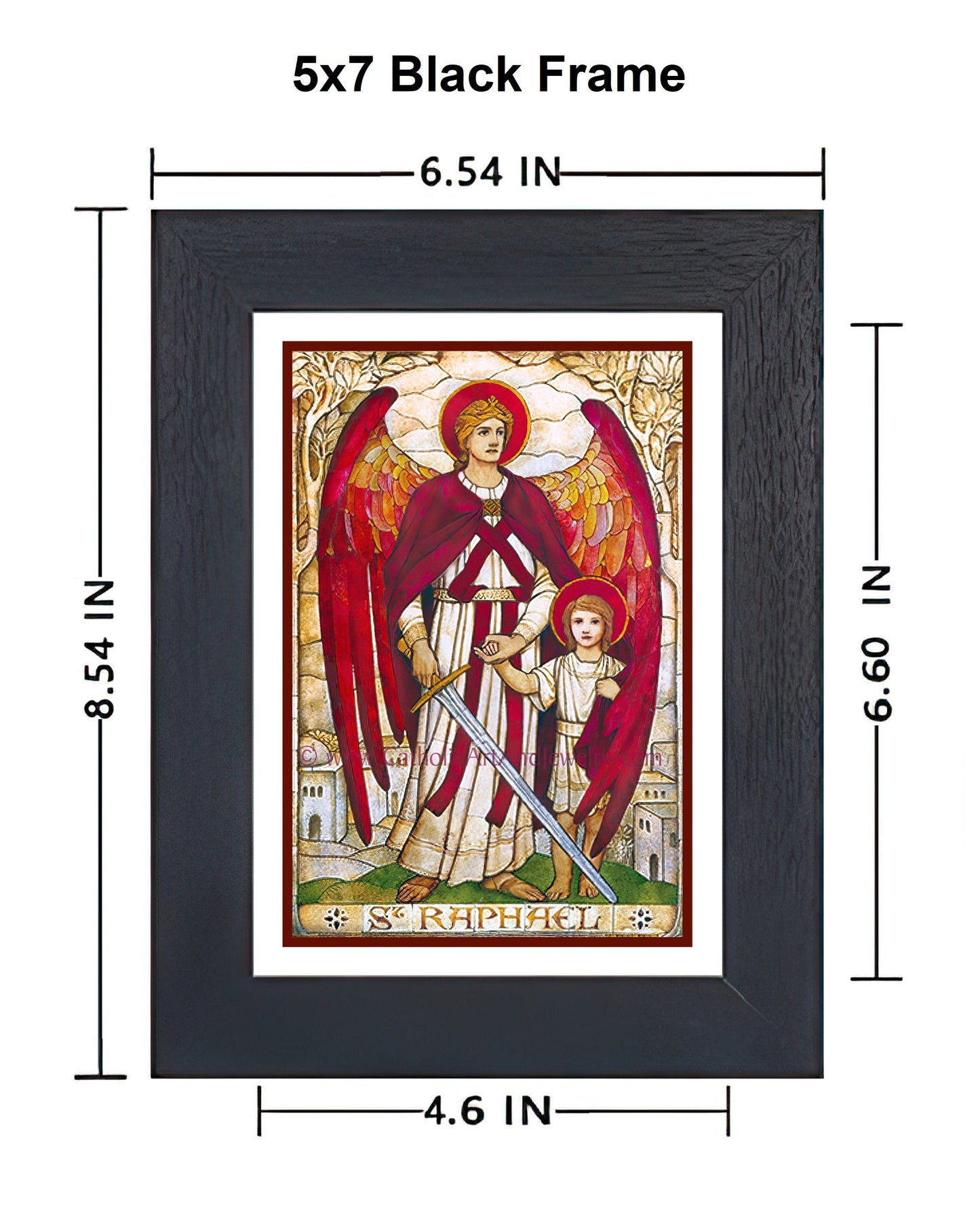 Archangel Raphael – from a Vintage Stained Glass Window – Art Nouveau – Catholic Art Print – Archival – Catholic Gift– Guardian Angel