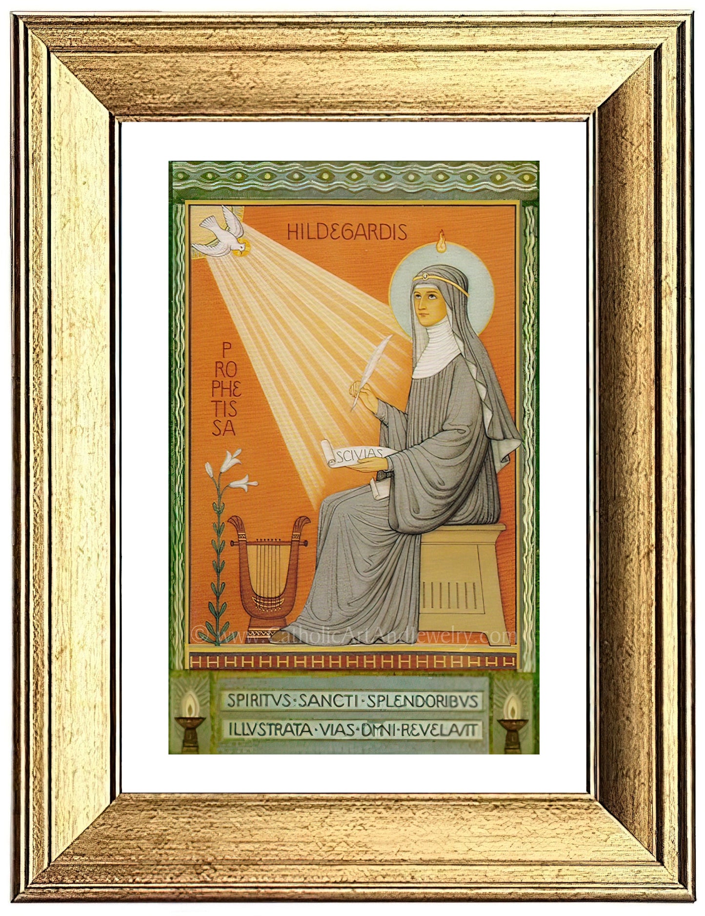 Hildegard of Bingen – Based on a Vintage Holy Card– Catholic Art Print