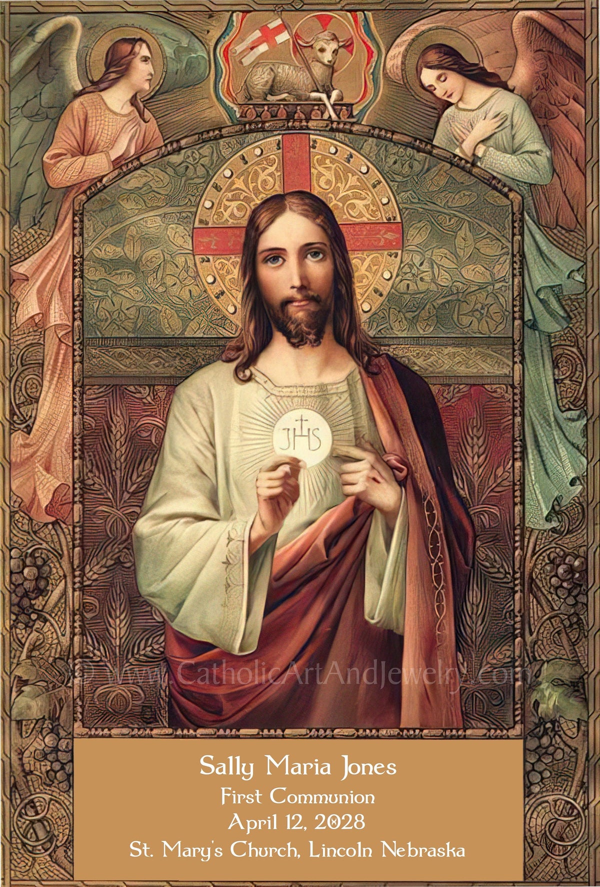 Catholic First Collection Jesus Holding the Eucharist / First Communion Gift / Vintage Catholic ...