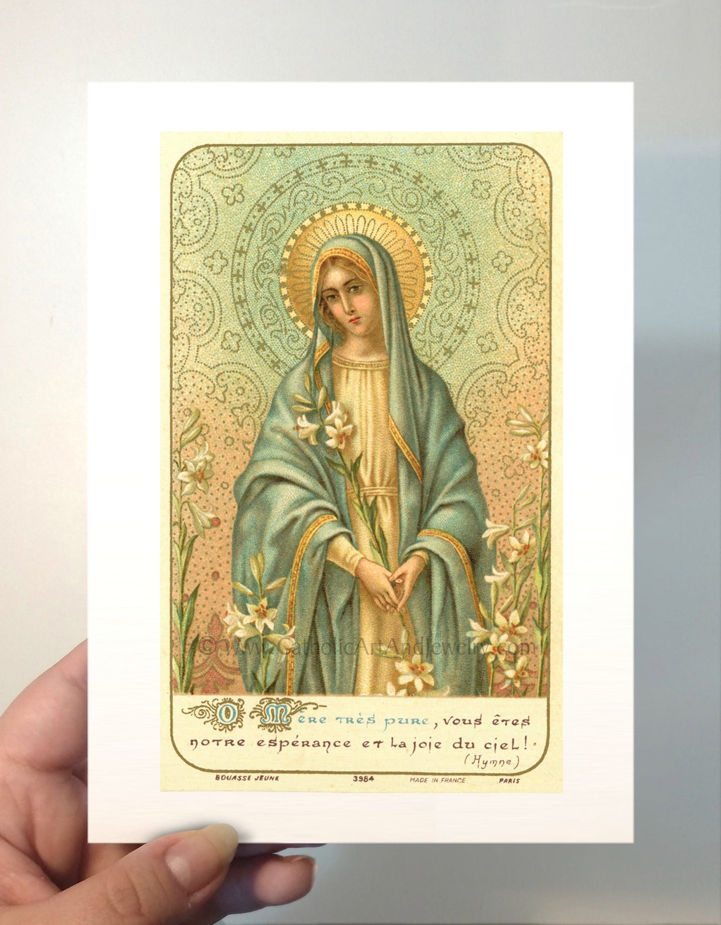 Our Lady of the Lilies – Based on a Vintage French Holy Card