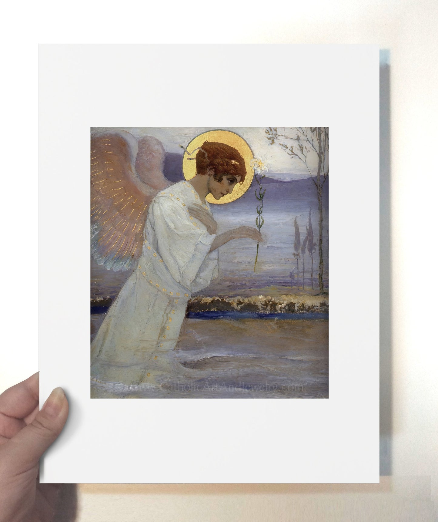 The Annunciation: The Angel Gabriel by Mikhail Nesterov – 3 sizes – Vintage Catholic Art Print – Archival Quality