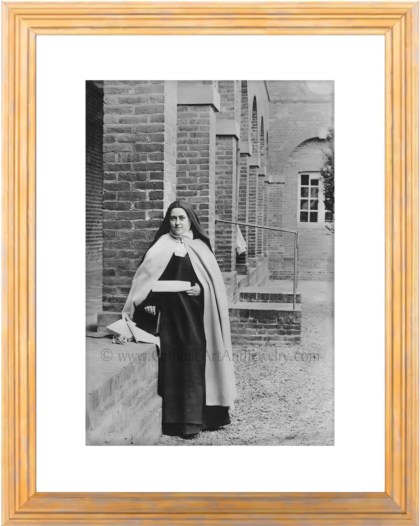 St. Therese in the Courtyard– Exclusive Restoration! – Vivid Photo – Saint Theresa – Catholic Gift