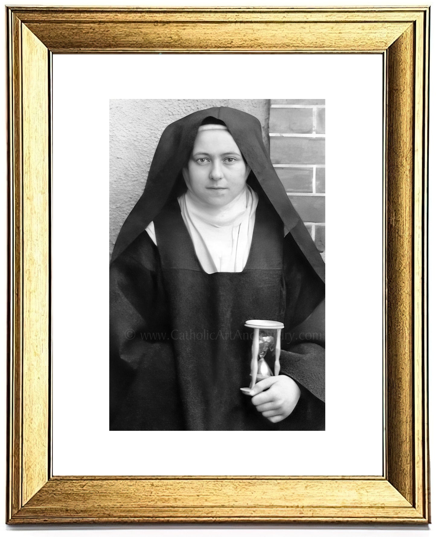 Saint Therese with Hour Glass – Restored! – 3 sizes – Catholic Art Print