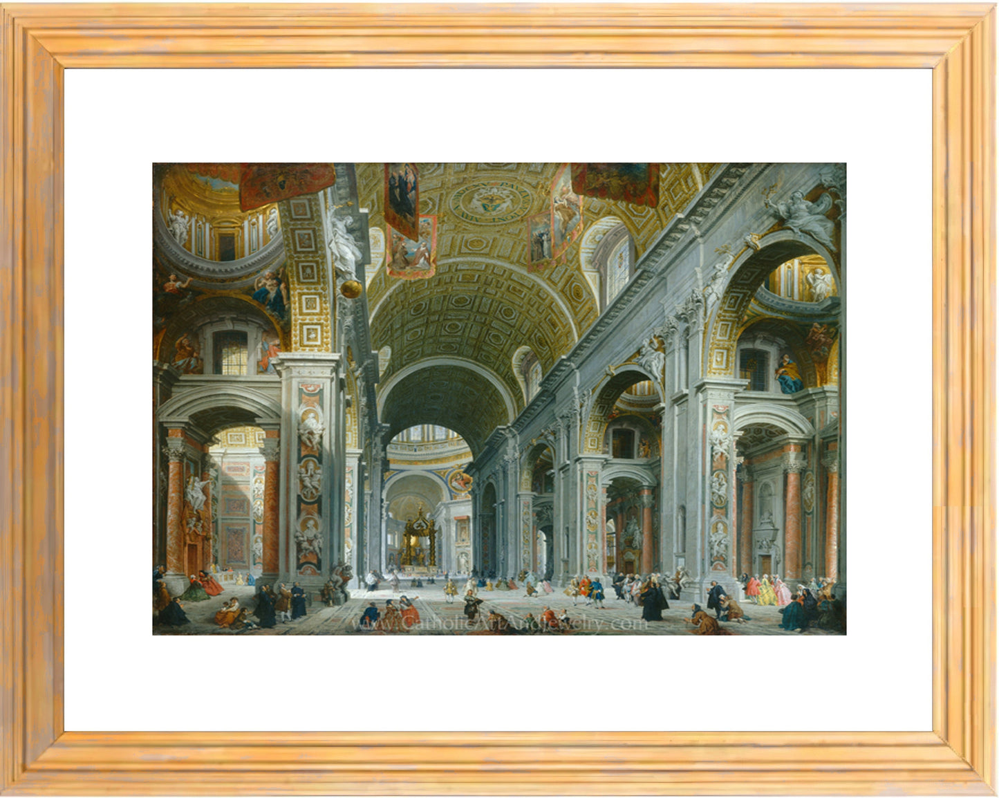 Interior of Saint Peter’s Basilica in Rome – 3 sizes – Giovanni Paolo Panini– Catholic Art Print