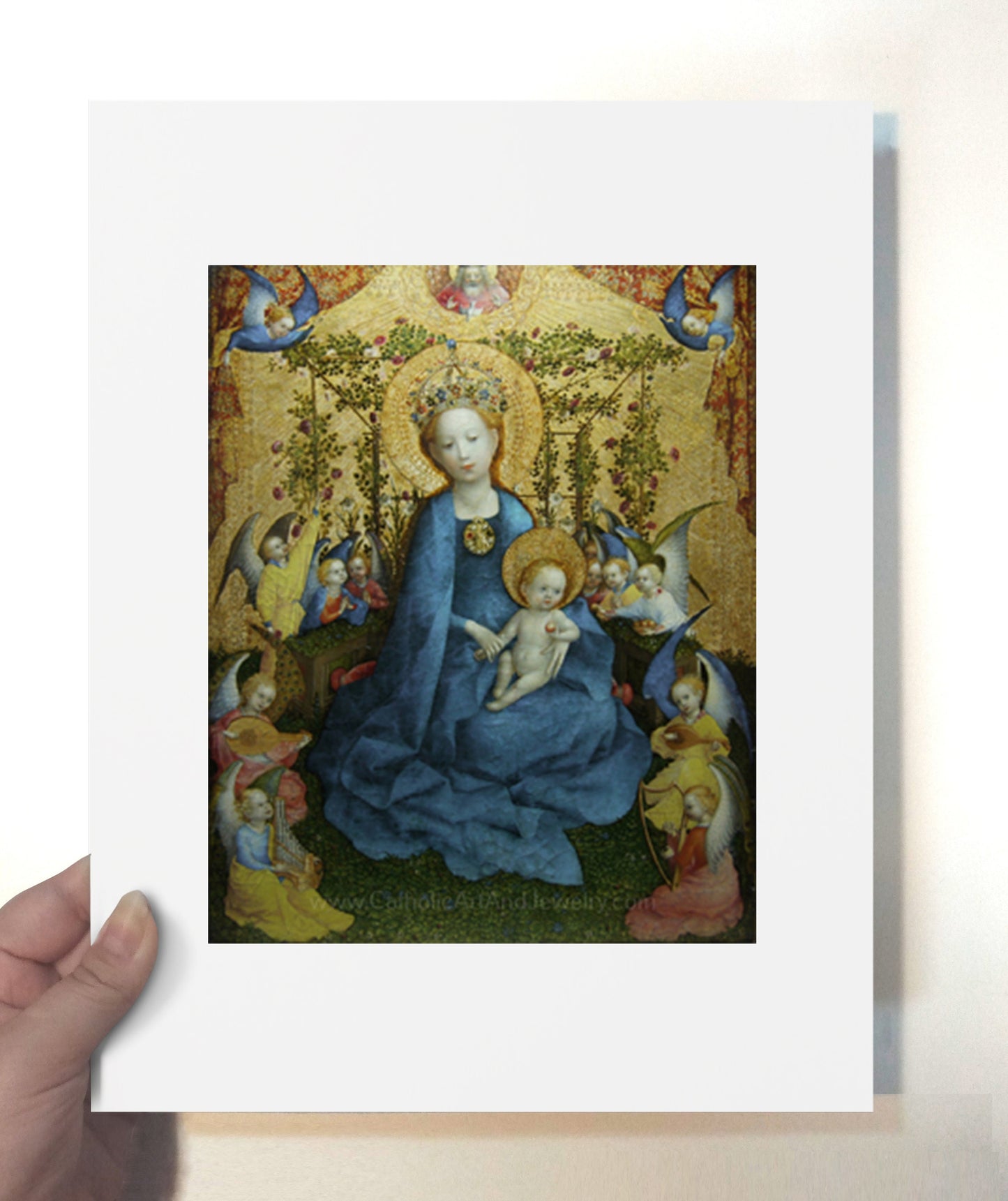 Madonna of the Rose Garden –Catholic Art Print–Catholic Mother's Gift