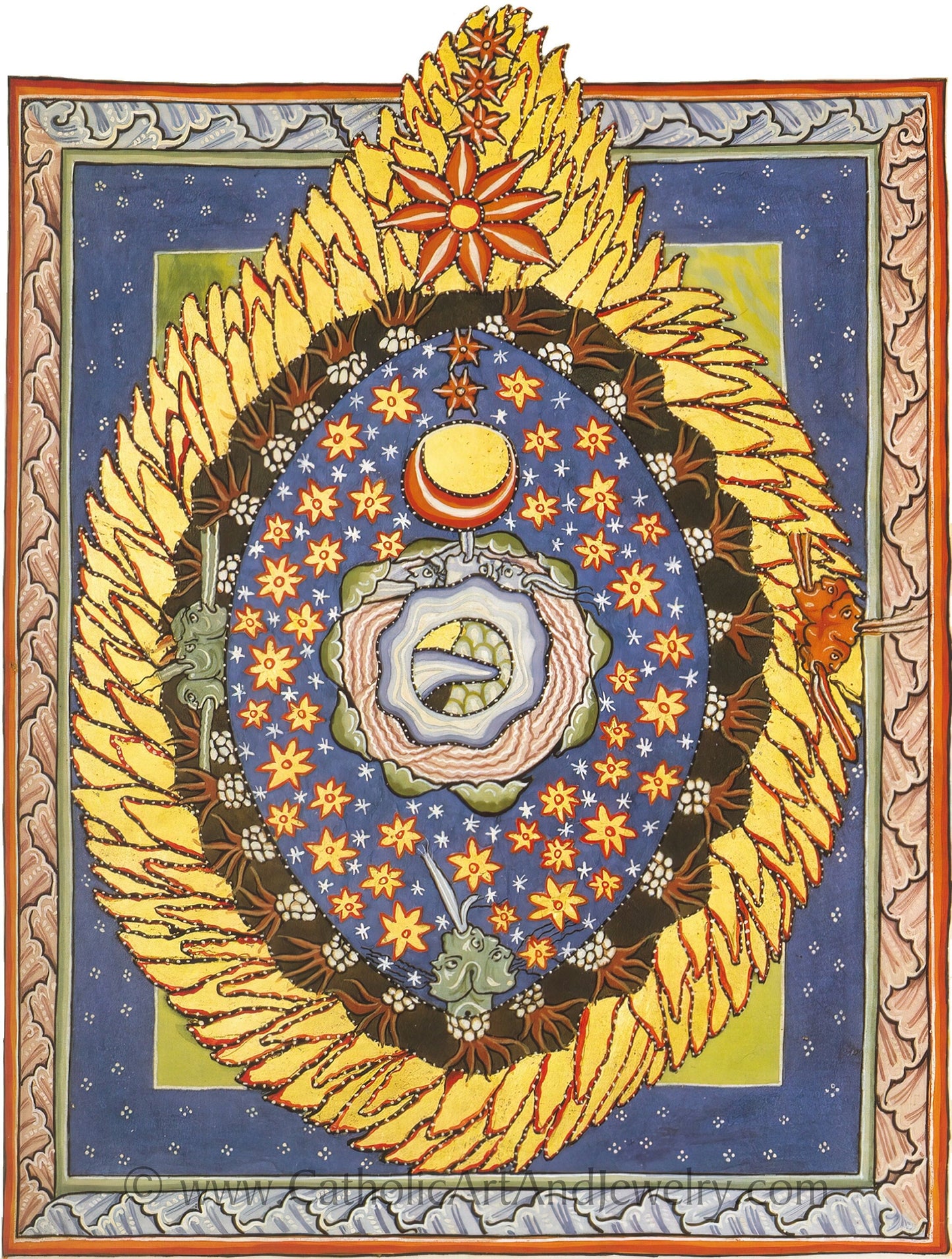 Hildegard of Bingen's Art: – God, Cosmos, and Humanity – circa 1150 A.D. – Medieval Catholic Art Print – Archival Quality