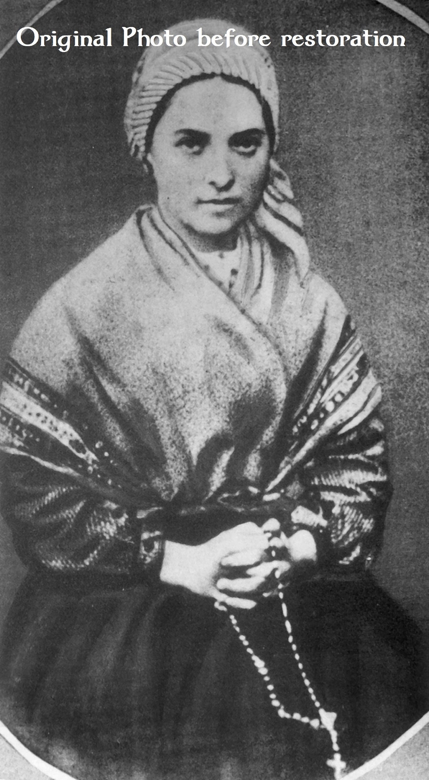 St. Bernadette – Exclusive Photo Restoration – 4 Sizes – Catholic Art – Catholic Gift