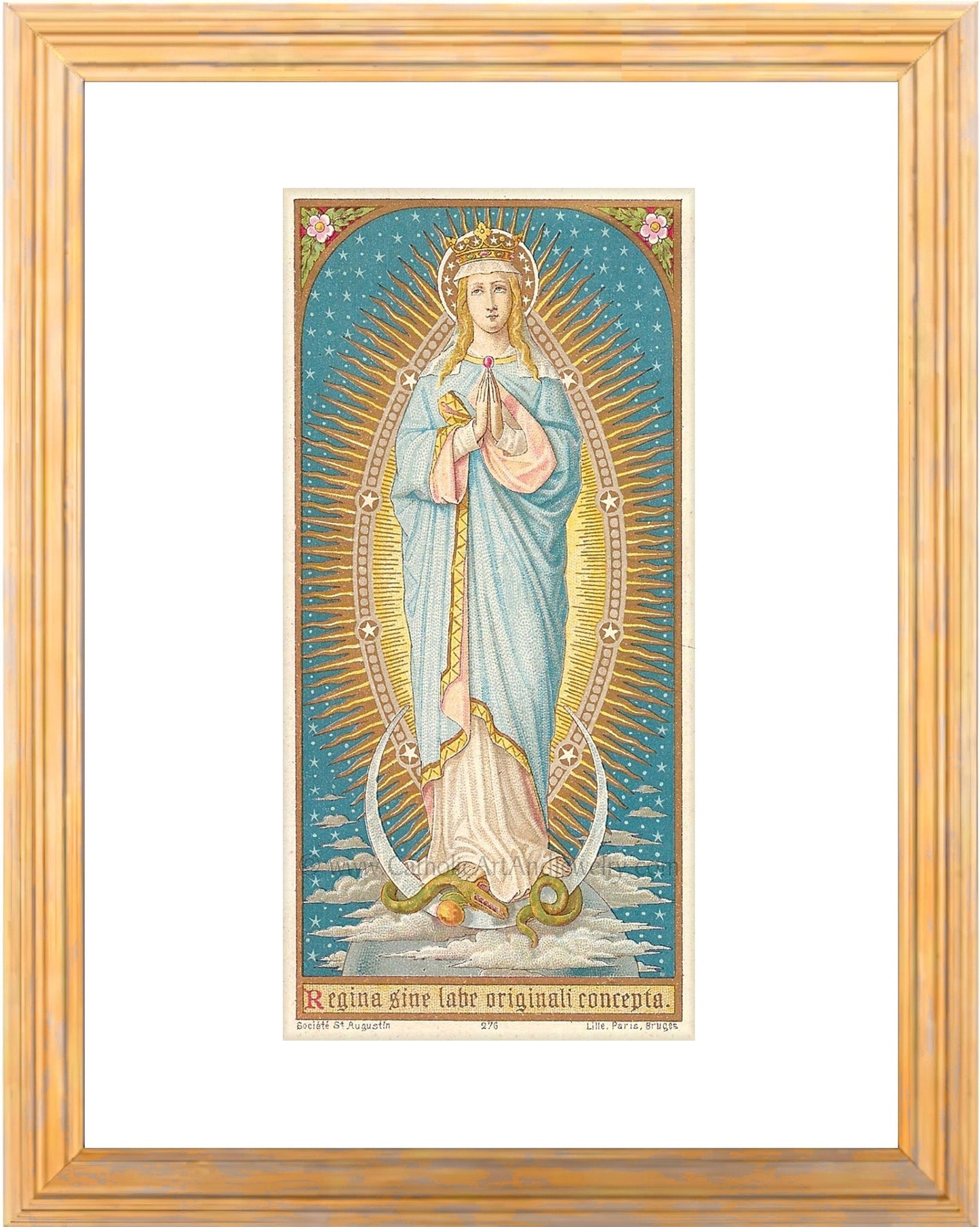 The Immaculate Conception – based on a Vintage Holy Card – Catholic Art Print – Archival Quality