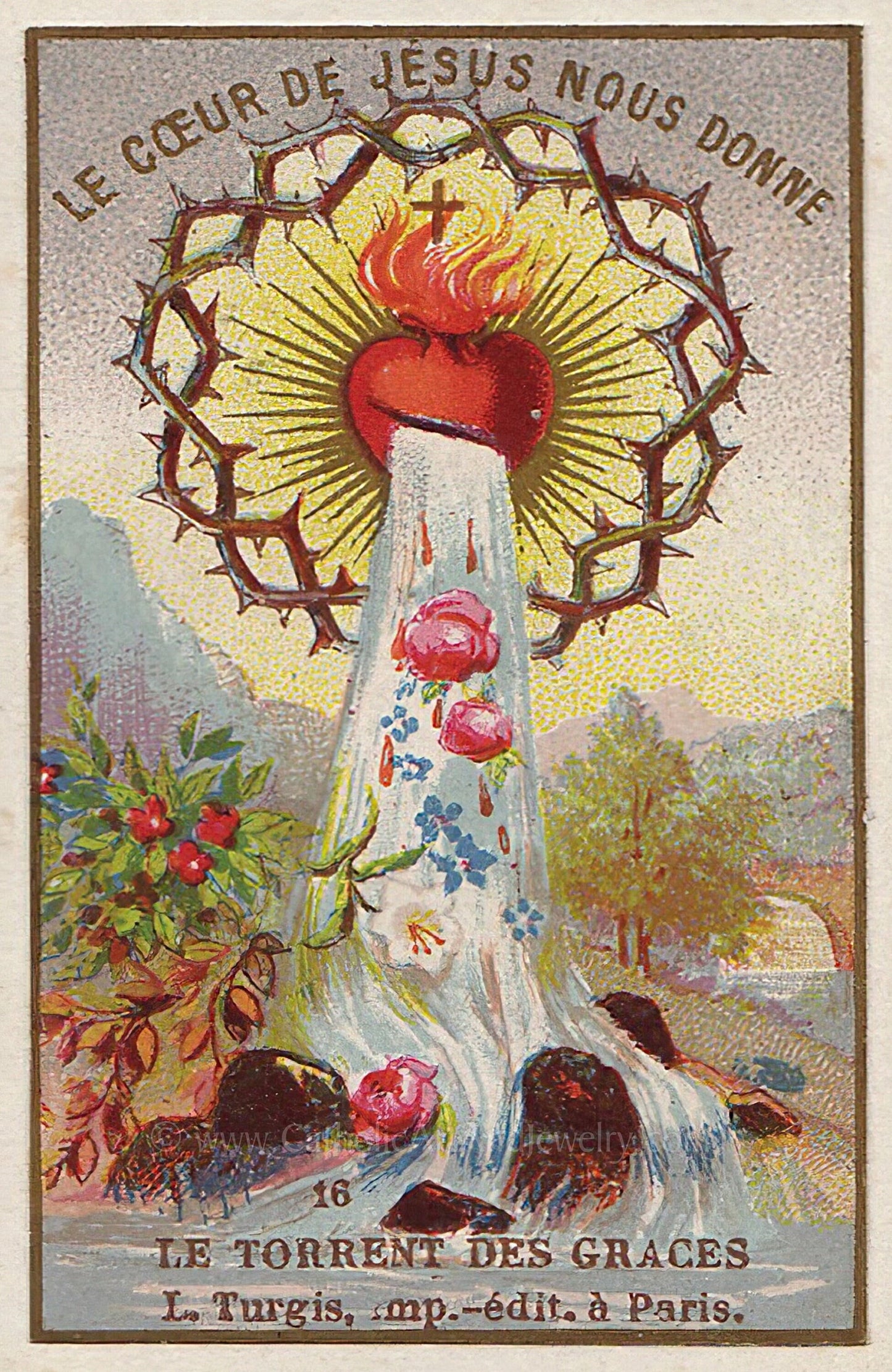 Torrent of Graces– 3 sizes based on a Vintage Holy Card – Catholic Art Print – Archival Quality