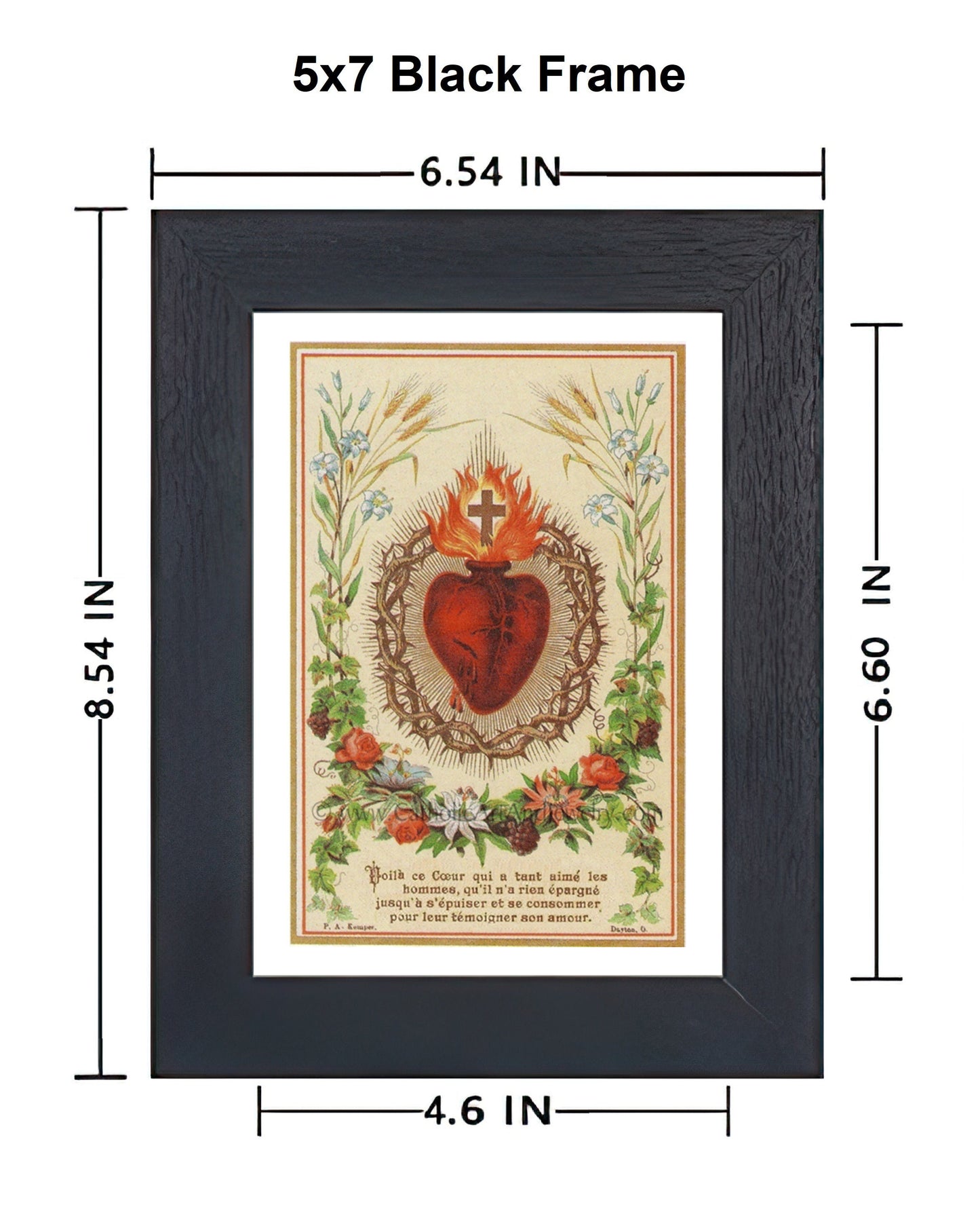 Sacré-Cœur de Jésus – 21.59 x 27.94 cm – d'une ancienne carte sacrée – impression d'art Catholique